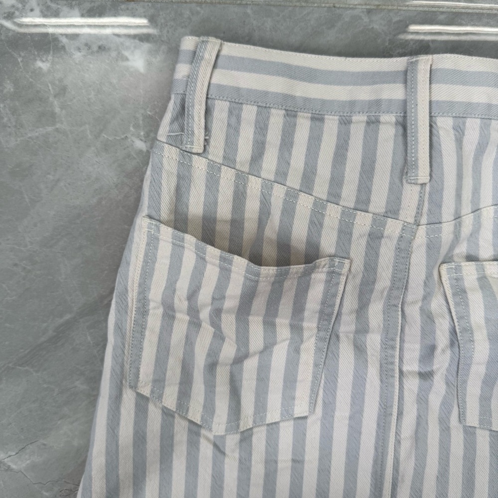 Women’s Madewell Stretch A-Line Mini Skirt Pompano Stripe Button Front Size 24 - Picture 10 of 16